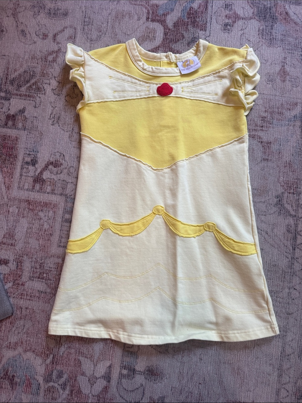Yellow & Cream Girls' Belle Princess Play Dress